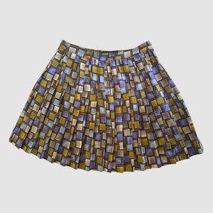 90s Express Campaign Internationale Block Pleated Skirt